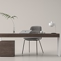 Desk and chair combination 3d model