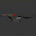 Starship Enterprise NCC1701 With Disc Shaped Hull And Red Engines For Space Exploration