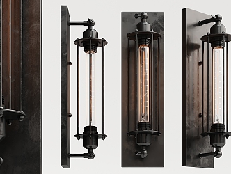 Industrial LOFT wall lamp wrought iron wall lamp 3d model