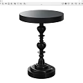 Modern Black Side Table With Decorative Curved Base And Round Smooth Top 3d model