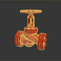 Household Essentials Red Gate Valve With Wheel Handle For Home Plumbing Use