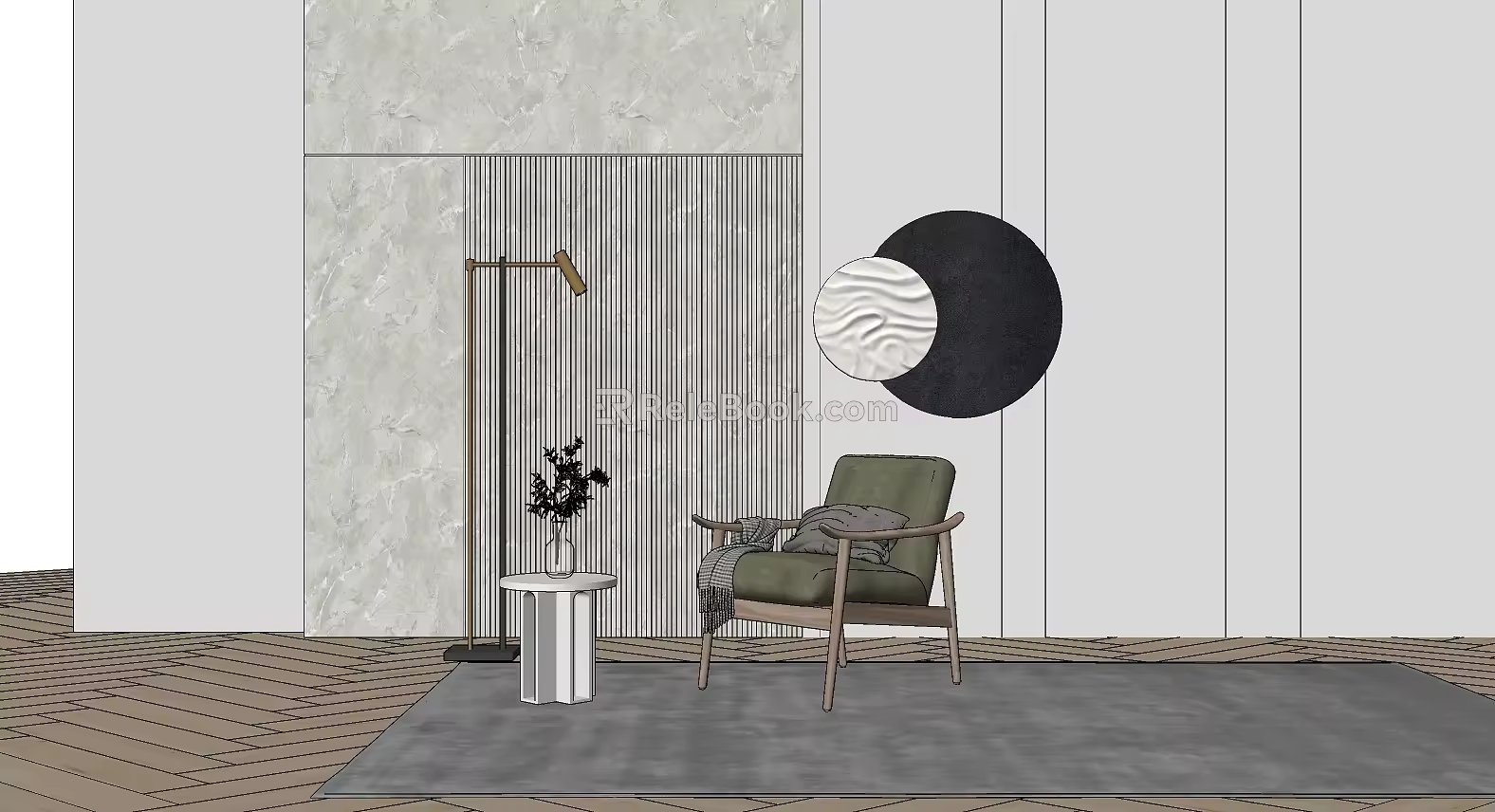 Modern Single Sofa Coffee Table 3d model