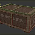 Wooden Supplies Crate With Metal Reinforced Strips And Solid Structure
