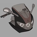 Stylish Modern Motorcycle Front Design With Windshield Headlights And Rearview Mirrors