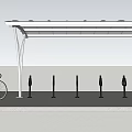 Bicycle Parking Canopy with Sheltered Structure and Outdoor Bike Racks