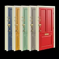 Stylish Hinged Door Design With Golden Hardware And Various Color Options