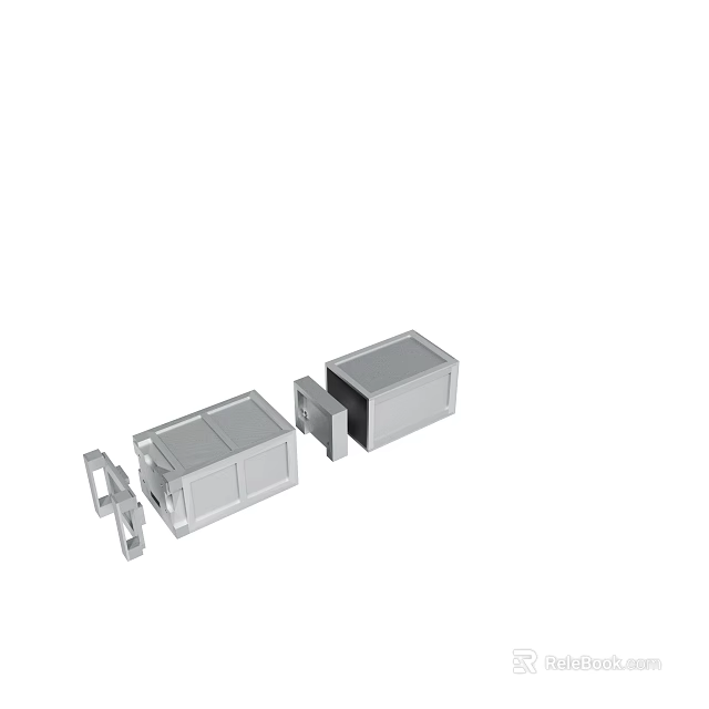 Gray Metal Mechanical Connectors With Interlocking Parts For Secure Joining 3d model 