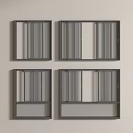 Four Gray Casement Windows with Modern Design on Light Colored Wall 3d model