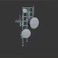 Industrial Equipment Structure With Metal Frame Circular Tanks Pipes And Brackets