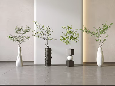 Green plant ornaments 3d model