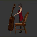 Red Dress Black Stockings High Heels And Wooden Chair Daily Living Essentials