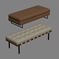 Modern Sofa Stool Modern Leather Bed End Stool Sofa Bench 3d model