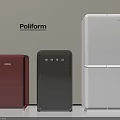 Poliform FHIBA Modern Refrigerators with Red Black and White Color Options