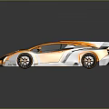 Orange And Black Sports Car With Sleek Aerodynamic Design And Rear Spoiler