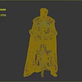 Man Standing in Shiny Medieval Armor With Red Cape Holding Sword
