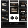Modern Black Kitchen Ovens With Glass Doors And Control Panels