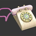 Vintage Rotary Dial Telephone In Ivory White With Coiled Cord Handset And Classic Design