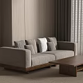 Modern Middle Ancient Style Sofa Double Sofa Log Style Sofa 3d model