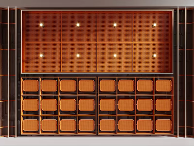 Modern Ceiling With Grid Design And Embedded Lights 3d model