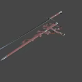 Medieval Style Leather Sword with Shiny Blade Scabbard and Detailed Belt Straps