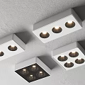 Black and White Downlights and Spotlights 2 3 4 Head Ceiling Mounted Modern Fixtures