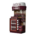 Costa Coffee Commercial Retail Display Stand With Organized Coffee Products And Branded Shelves