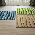 Modern Square Carpet Square Fabric Carpet 3d model