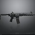 Tactical Modern Rifle With Black Metal Rail System And Detachable Magazine