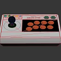 Professional Arcade Stick With Black Joystick Red Buttons Knobs And Colorful Indicator Lights 3d model