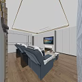 Elegant SPA Sauna Interior With Purple Lit Glass Block Wall Wooden Loungers And Light Strips