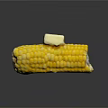 Fresh Cooked Corn Cob With Butter On Top Placed On Red And White Checkered Cloth
