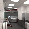 Curtain Fabric Store Interior With Colorful Displays Wooden Counter Shelves And Lighting
