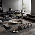 Minotti sofa coffee table combination 3d model