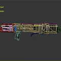 Sci Fi Weapon With Intricate Mechanical Design And Shiny Metal Components