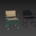 Modern Single Chair Designs In Black And Beige With Green Frame And Wheels