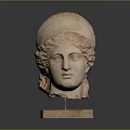 Wooden Furniture Base Displaying Ancient Greek Sculpture Head