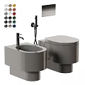 Sleek Modern Toilet With Integrated Sink Faucet Bidet Sprayer Multiple Color Options