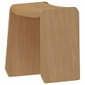 Wooden Container With Groove And Circular Hole Smooth Surface Natural Wood Grain