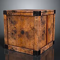 Vintage Wooden Box With Black Metal Corners And Rustic Texture For Home Use