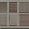 Brown Window Blinds With Various Styles And Designs For Home Interior Decor 3d model
