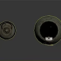 Military Weapons Two Different Grenades Cylindrical Spiral Pattern and Spherical Safe 09 Label Design