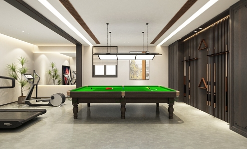 New Chinese Family Entertainment Room Billiards Hall Gym 3d model