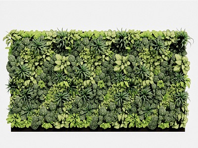 Landscape hedge wall 3d model