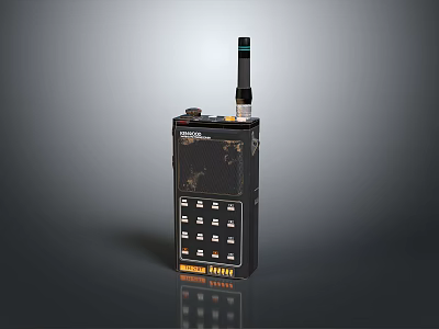 Black Handheld Digital Radio Device With Antenna And Keypad Design For Communication 3d model
