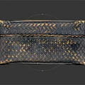 Woven Decorative Tissue Box With Blue And Gold Braided Texture For Home Use