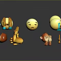 Expression package WeChat expression package cartoon expression cartoon face emoticon Yan text 3d model