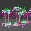 Colorful Palm Tree Shaped Decorative Installations As Popular Photo Check In Spot With Metal Base