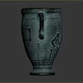 Decorative Bronze Vase With Two Handles Black Lid And Intricate Carved Patterns
