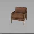 Stylish Modern Orange Armchair With Upholstered Fabric Seat And Wooden Frame