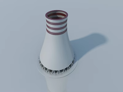 White Hinged Door With Red Horizontal Stripes And Modern Base Structure Design 3d model